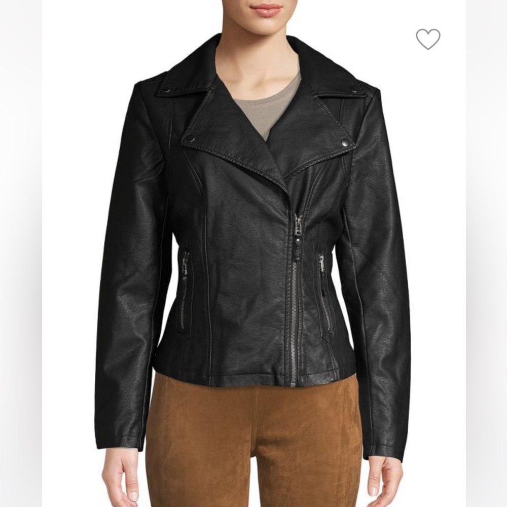 Max Studio black faux leather jacket